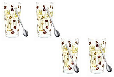 Latte Macchiato Gläser mit Löffel, 8-teilig