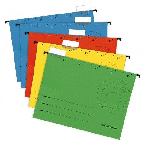 Herlitz 5874656 Hängemappe A4 UniReg farbig sortiert 20er Packung Kraftkarton, 230 g/qm