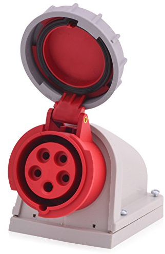 CEE Starkstrom Wandsteckdose Intratec 16A 400V 6h IP67 5-polig (3P+N+E): IEC-60309 Industrie und Mehrphasenstecker robuste Industriequalität