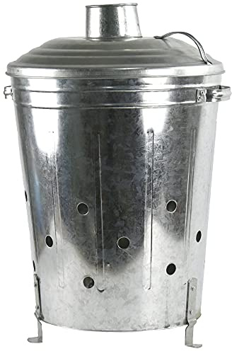 Galvanised Incinerator Fire Bin for Rubbish Wood Garden Waste (60L)