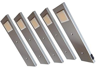 ACCE LED Unterbauleuchte Küchen Möbel Leuchte Warmweiß inkl Konverter ein Strahler mit Schalter(5ER)