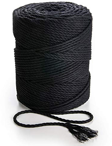 Cordón de Macramé 4mm, 150m, 1 Kg, 3 strand twisted Cuerda Teñida Tricapa de Algodón para Atrapasueños, Colgantes, Decoración de Pared, para Bodas, Cordel de Regalos - MB Cordas