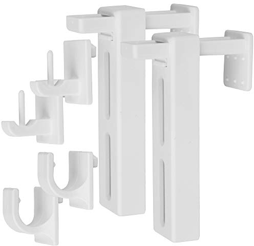 Bestlivings 5er Pack Klemmträger Set Universal (Weiß) zur Befestigung von Gardinenstangen, Gardinen, Vorhänge/inkl. und Montageanleitung zur problemlosen Anbringung