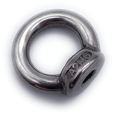 5 Stk. M6 Ringmutter V2A [ V4A / V2A Wählbar ] - M6 M8 M10 M12 - INOX Stainless Steel V4A A4 AISI 316 V2A A2 AISI 304 Rostfrei Ösenmutter Augenmutter ähnl. DIN 582 (M6, V2A (AISI304))