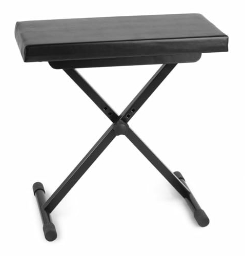 Vonyx KBB10 Keyboard Hocker, klappbarer Klavierhocker – 3 Stufen höhenverstellbar & zusammenklappbar, 53 x 31 x 54 cm, Stabile Klavierbank - Klaviersitz, Piano Stool - Schwarz