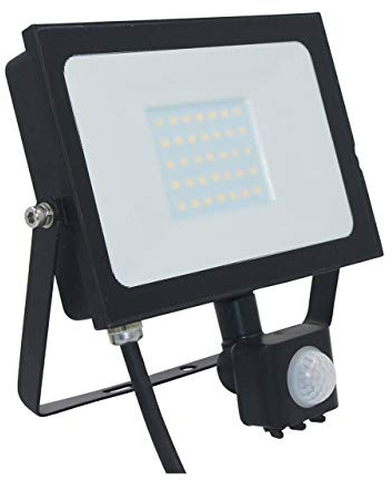 Phoebe LED Floodlight 30W Atlas-Mini PIR Sensor IP65 4000 Cool White Black 2200lm Security Motion Sensor External Outdoor Auto Sensor Weatherproof Light