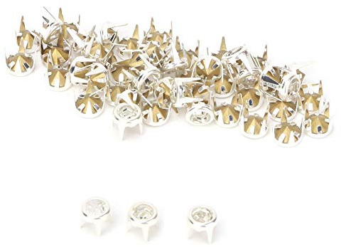 Fdit 50 Stück Kristallnieten Diamant Nieten DIY Mode Klauen Perlen Nagelkopf Nieten für Basteldekoration Leder Stoff Textilien Handarbeit Heimwerken