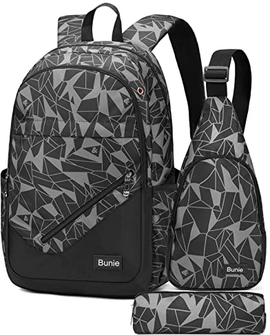 bunie Borsa scuola ragazzo scuola bambino grande borsa da viaggio 6 ° 5 ° 4 ° 3 ° CM2 CM1 CE2 CE2 CE1 CP Borse scolastiche, nero, L, Zaino per bambini