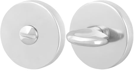 EAI Round Bathroom Thumbturn & Release Set - Polished Chrome | Universal Silver Door Turn and Release Lock for Bathroom/Toilet with Emergency Coin Release Lock