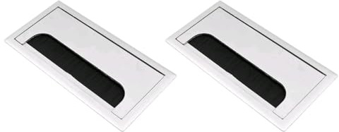 WANGCL 2Pcs Square Desk Grommet Aluminum Cable Hole Cover 160 x 80mm Wire Hole Cover Outlet for Management Office Computer Desk Wires