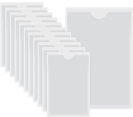 HLIWS 12 Stück Selbstklebetasche,für Supermärkte,Büros-7x11cm | PVC,selbstklebend,transparent,wasserfest,geeignet als Visitenkartenhalter,Regaletiketten und Tickethalter für das Auto