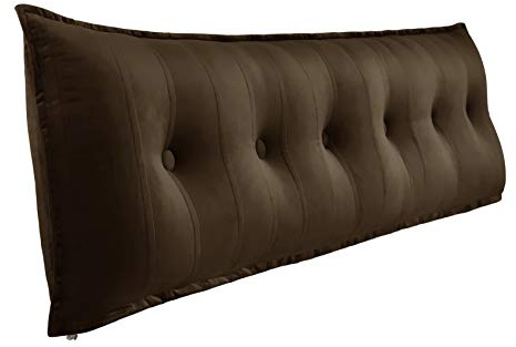Rucener Groß Lendenkissen Rückenlehne Großes Samt Bücherkissen Lesekissen Lendenkissen Groß Wandkissen Rückenkissen Bett Lesekissen Groß Lesekissen Braun 180 cm
