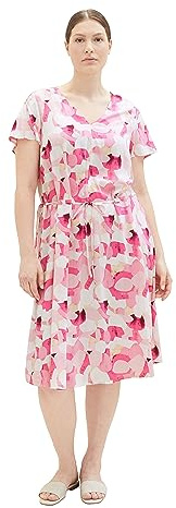 TOM TAILOR Dam 1037301 Plussize klänning, 31803-rosa shapes design, 52, 31803 – Rosa Shapes Design, 52 SE