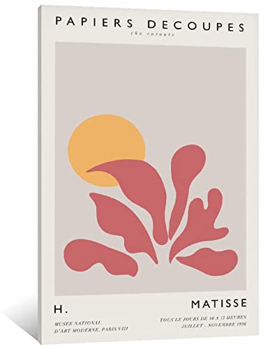 Henri Matisse Leaf And Sun – Ausstellungsposter – Meeresblatt Kunstdruck – Terrakotta, Orange – Papiers Decoupes Mitte Jahrhundert Leinwanddrucke für Wohnzimmer Schlafzimmer Dekoration 60 x 90 cm