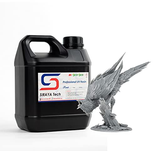 Siraya Tech Fast ABS-Like 3D Drucker Resin (Grau, 2kg) | Bruchfest, hochpräzise, 405-nm-UV-härtend, schnell härtendes Photopolymerharz, ideal für LCD/DLP-3D-Druck