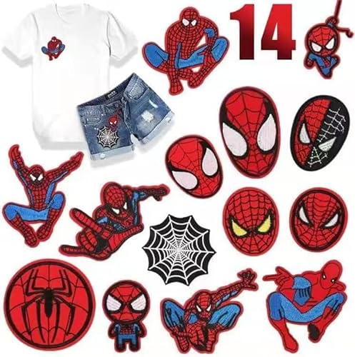 Flicken zum Aufbügeln,14psc Applikation Aufbügelflicken,Patches zum Aufbügeln für DIY,Applikation zum Aufbuegeln,Flicken zum Aufbügeln Kinder,Textilien Bügelflicken für DIY Kleidung