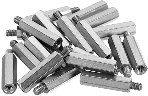 PATIKIL M3x18mm+4mm 20Pack Stecker-Buchse Sechskant Abstandshalter Edelstahl PCB Abstandshalter Schrauben für Hauptplatinen Computer Gehäuse Leiterplatten Elektronik