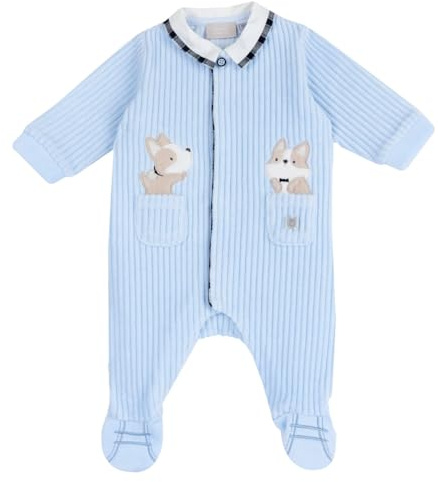 Chicco Tutina Con Apertura Frontale, Pigiamino per bambino e neonato Bimbo 0-24, Azzurro (7-1M), 0 mesi, Designed in Italy