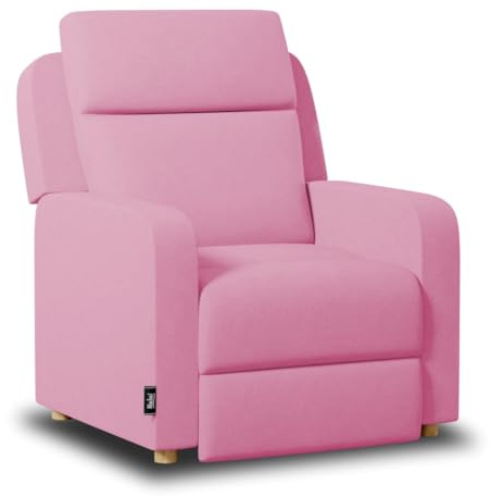 Nalui - Sillón Relax Reclinable One Fabric (77x87x95cm) con Apertura Push Manual y Estructura Reforzada. Sillón para el Salón Tapizado en Tela con Reclinación 160º Rosa