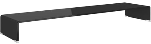 QZZCED TV-Sideboard Fernsehschrank TV-Ständer tv Tisch TV-Tisch/Bildschirmerhöhung Glas Schwarz 120x30x13 cm für Wohnzimmer Schlafzimmer Unterhaltungsgerät