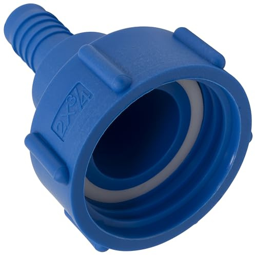 AERZETIX - C73890 - Racor Adaptador Hembra S60x6mm a Punta Acanalada 3/4'' para Tanque IBC-GRV - en plástico - Color Azul - Reductor depósito de Agua riego