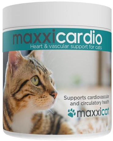 maxxipaws maxxicardio Herz- und Kreislauf Ergänzungsfuttermittel in Pulverform für Katzen, 90 g