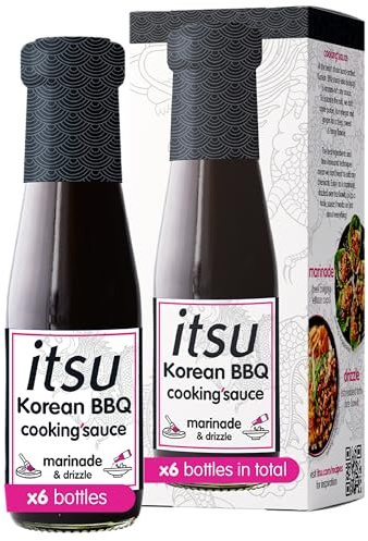 itsu Korean BBQ Cooking Sauce 200ml | Asian-Inspired | Authentic Korean BBQ Flavour | Vegan | Pack of 6