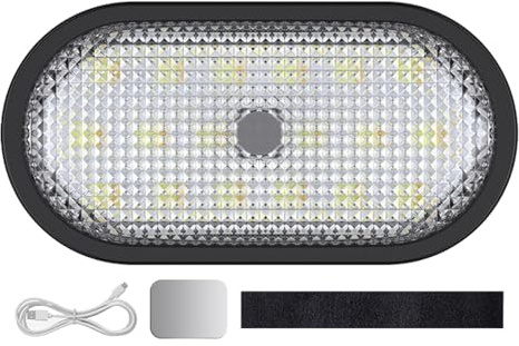 Luces interiores del coche,Luces interiores de techo de techo para automóviles, Iluminación ambiental para coche recargable por USB con 6 colores, Luces traseras para ciclismo, luz nocturna LED para