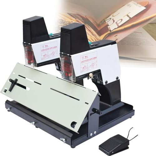 Grapadora eléctrica automática con montura plana, grapadora de escritorio de metal, velocidad de inserción de grapas 40 veces/minuto, adecuada for uso en fábrica, oficina y hogar(Doublehead)