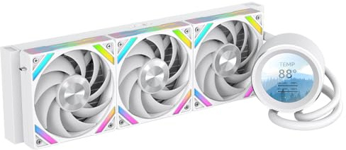 SAMA Q60 360 mm AIO-CPU-Flüssigkeitskühler, 2,8 Zoll LCD-Display, leise FDB-PWM-Lüfter, Hochleistungspumpe, kompatibel mit Intel LGA 1700/1851/1200/115X/2011/1366 und AMD AM5/AM4 – Weiß