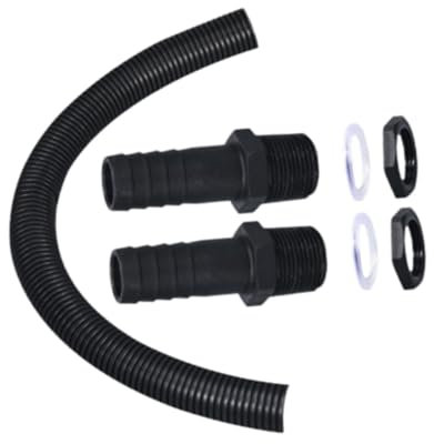 F Fityle Kit de Conector de Barril de Lluvia con Manguera, Kit de conexión de tubería de Conector fácil de Instalar para tareas domésticas al Aire, Negro