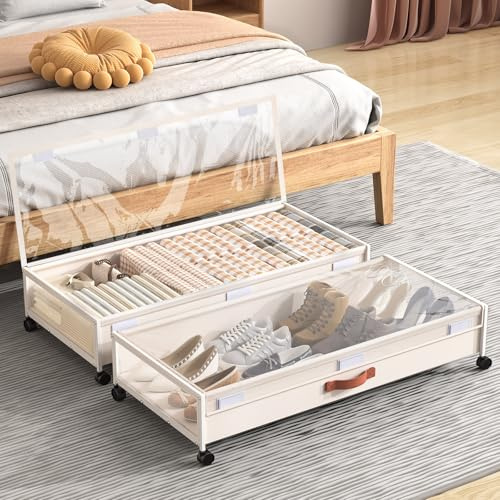 Eastherry Under Bed Storage with Wheels, 2 Pack 36 Extra Long Container