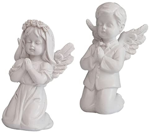 Cabilock 2stücke Engelstatuen Aus Harz Als Heimdekoration Schreibtischdekoration Kreatives Sammlerstück Ornament Für Zimmer Und Topfpflanzen