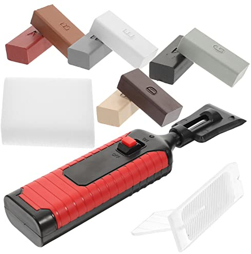 Angoily Kit Riparazione Piastrelle Ceramica Stucco e Blocchi Di Cera, Riempitivo Per Crepe Pavimenti Laminato, Strumento Per Riparazioni Cucina e Bagno, Set 8 Colori Per Superfici Danneggiate