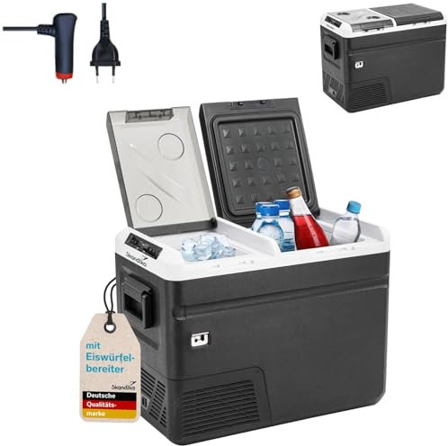 Skandika Gefrierbox Routa 36 Liter | Camping Kühlbox mit Eiswürfelbereiter, elektrisch, mit Stromanschluss für die Steckdose oder das Auto | Gefrierboxen, Kühlboxen, Kühlkombi, Kühltasche, Eisbox