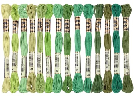 PATIKIL 14 nystan broderitråd, polyester broderi trådar armband sträng för korsstygn handbroderi, flerfärgad2