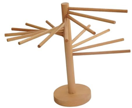 UKCOCO Noodle Drying Rack for Fresh Pasta Natural Wood Construction Quick Drying Spaghetti Stand Noodle Holder for Home Use