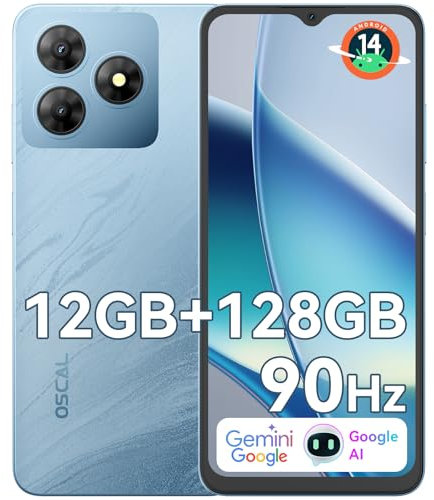 OSCAL FLAT 2 SIM-Free & Unlocked Mobile Phones 2025, Android 15 Smartphone, 12+128GB/2TB Octa Core, 5000mAh Battery Phone for Sale, 90Hz 6.56 HD+ Display, 4G Dual Sim/GPS/Fingerprint/Face Unlock