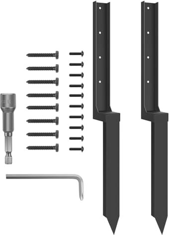 Fence Post Repair Stakes Kit,Thickened Spike,Lawn Ground Stakes,Fixed,Metal Fence Post Supports,Heavy Duty Garden Ground Spike for Repairing Tilted,Broken Wooden,Sign Or Mailbox,Damaged Gate