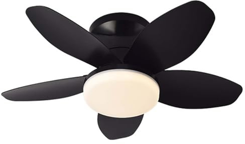 Dimmerabile Ventilatore Da Soffitto Con Luce E Telecomando, Reversibile 6 Velocità Ventilatore Da Soffitto Con Luce Moderno Silenzioso Lampadario Ventilatore Soggiorno, Nero
