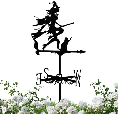 Hexe, Wetterfahne für Dach, Halloween-Wetterfahne, für Hinterhof, Terrasse,