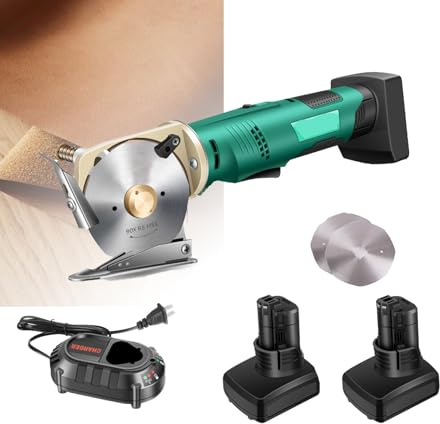 Taglierina Rotante, Forbici Elettriche Senza Fili, Taglierina Elettrica Rotante Per Tessuti, Spessore Di Taglio ≤2,5 Cm/3,3 Cm Con Blocco Sicurezza, Dotata Di 1 O 2 Batterie, 2 Lame Per Taglio