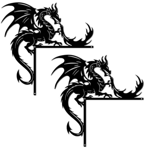 CUTHOLLOW Drache Türrahmen Deko Metall Wanddeko | 25x25cm Türrahmen Schild, Tür Deko, Wanddeko Tür, Hängende Fensterdeko, Metall Dekoschild für Zuhause & Büro