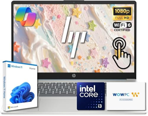 HP 15.6 Pavilion FHD Touchscreen Laptop | Intel Core i3 | 32GB DDR4 | 1TB PCIe SSD | AI Enhanced Win 11 | Numeric Keypad | Wi-Fi 6 & HD Webcam | WOWPC USB | Up to 10H Battery for Work & School