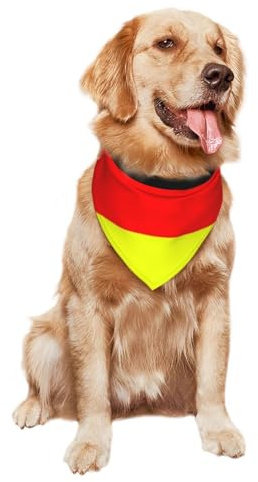 Hundehalstuch Deutsche Flagge Deutschland Dreieckstuch Stilvoll Personalisiertes Haustierzubehör, Für Kleine, Mittlere, Große Hunde Katzen, 70x30cm