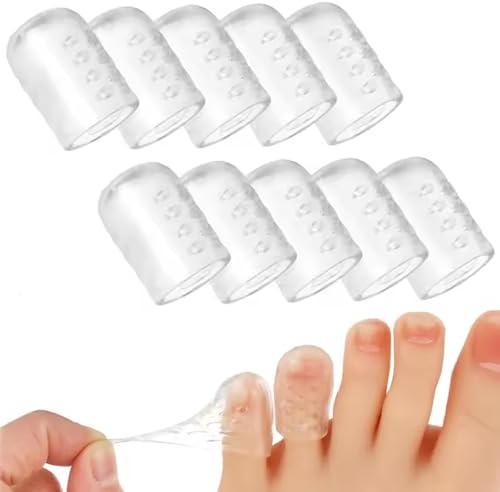 Tåskydd för skor 10-pack silikon tåskydd mjuka gelskydd för skor andningsbara tår täcker genomskinliga.