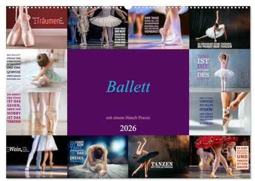 Ballett mit einem Hauch Poesie (Wandkalender 2026 DIN A2 quer), CALVENDO Monatskalender: Eine magische Synergie