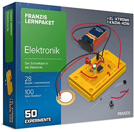 FRANZIS 65272 - Lernpaket Elektronik - Der Schnellstart in die Elektronik - 50 spannende Experimente - empfohlen ab 14 Jahren