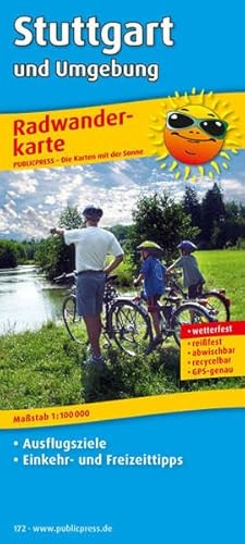 Stuttgart und Umgebung: Radwanderkarte mit Ausflugszielen, Einkehr- & Freizeittipps, wetterfest, reissfest, abwischbar, GPS-genau. 1:100000 (Radkarte / RK)