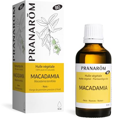 PRANAROM - Macadamia BIO - Aceite Vegetal - Cuidado Para El Cabello, Uñas Y Piel - 50ml